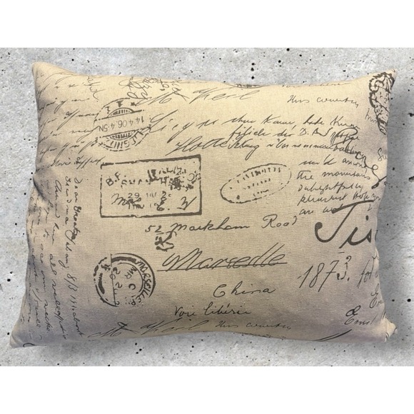HiEnd Accents Other - HiEnd Accents Fairfield Classic Throw Pillow 16x21 inch, Taupe Printed Script